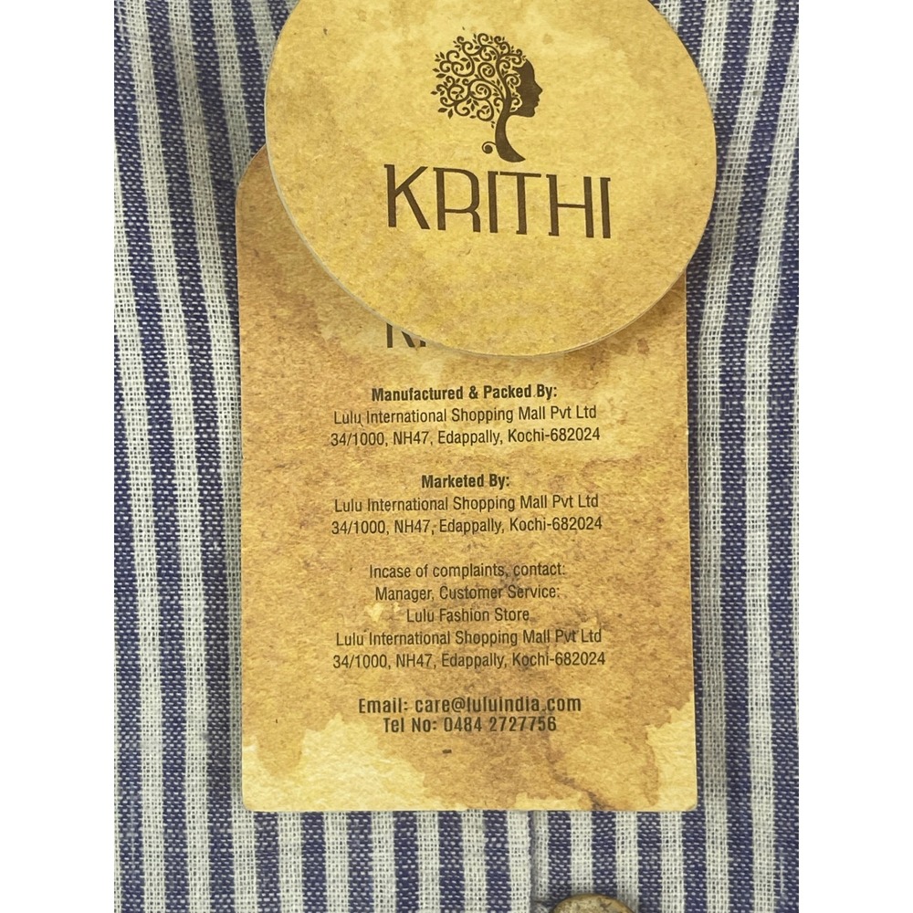 Krithi Maxi Dress Womens Size M Blue White Stripe NWT Handloom Ruffle Tiered - Picture 7 of 16